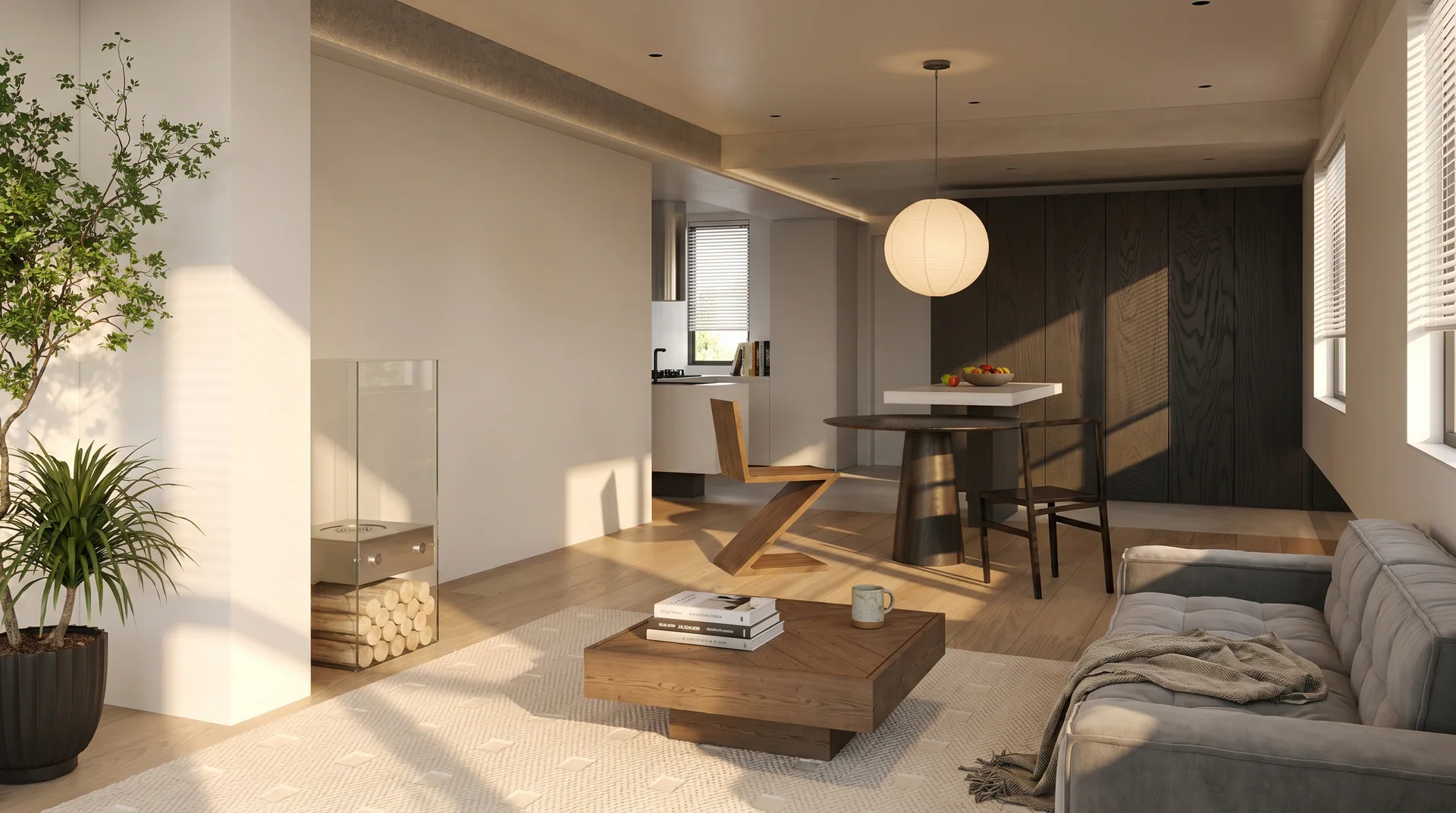 Modern minimalist and wabi-sabi residence